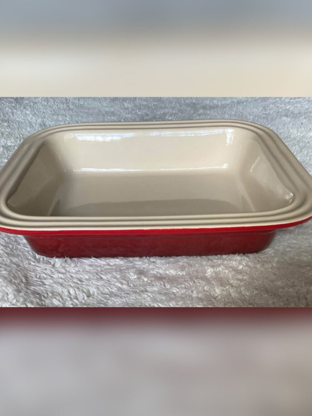 Le Creuset Red Cream Rectangular Baking Dish